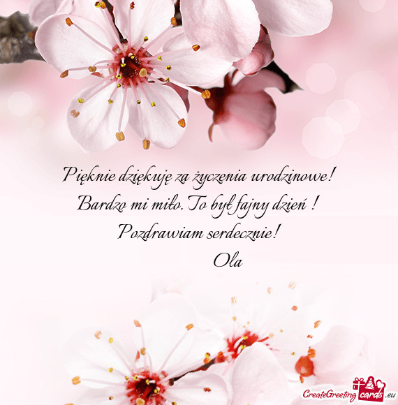 Bardzo mi miło. To był fajny dzień