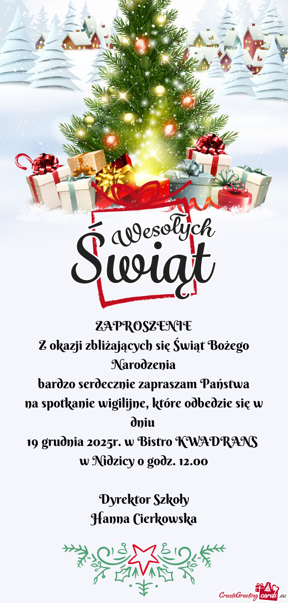 Bardzo serdecznie zapraszam Państwa