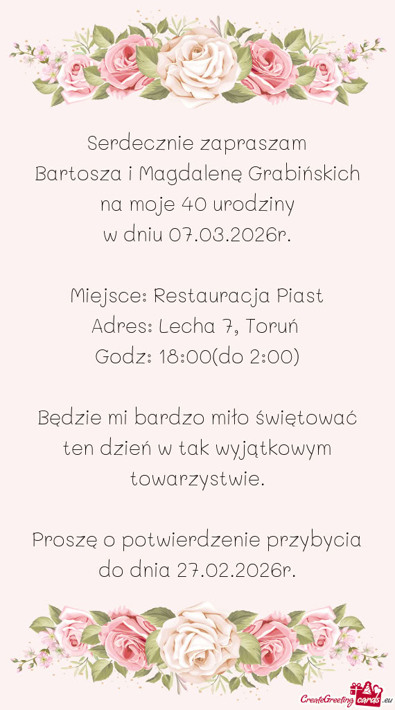 Bartosza i Magdalenę Grabińskich