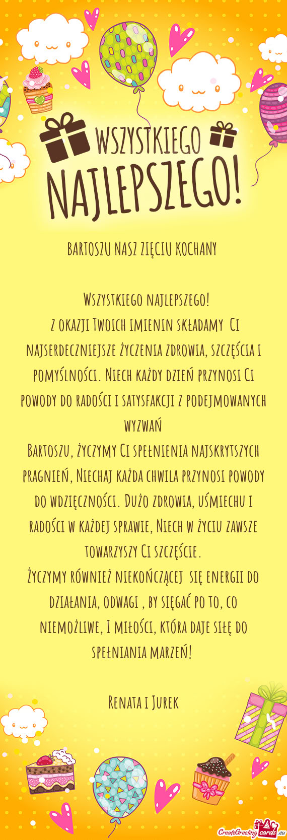 BARTOSZU NASZ ZIĘCIU KOCHANY