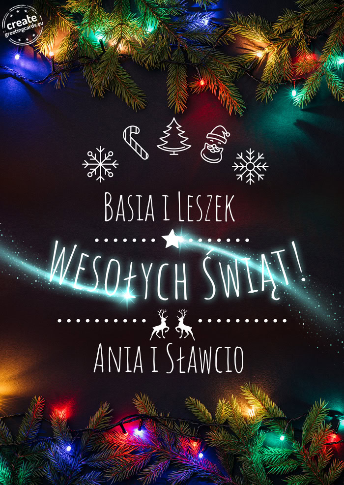 Basia i Leszek Wesołych Świąt Ania i Sławcio