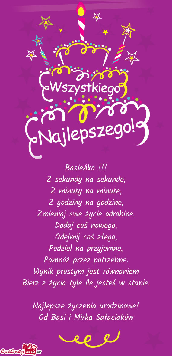 Basieńko !!! Z sekundy na sekunde