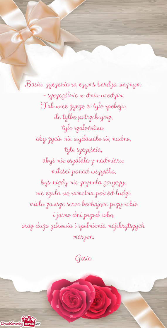 Basiu, życzenia są czymś bardzo ważnym