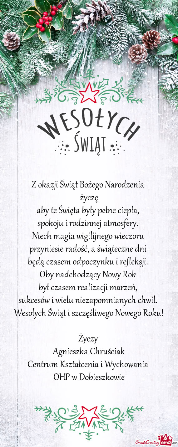 Będą czasem odpoczynku i refleksji