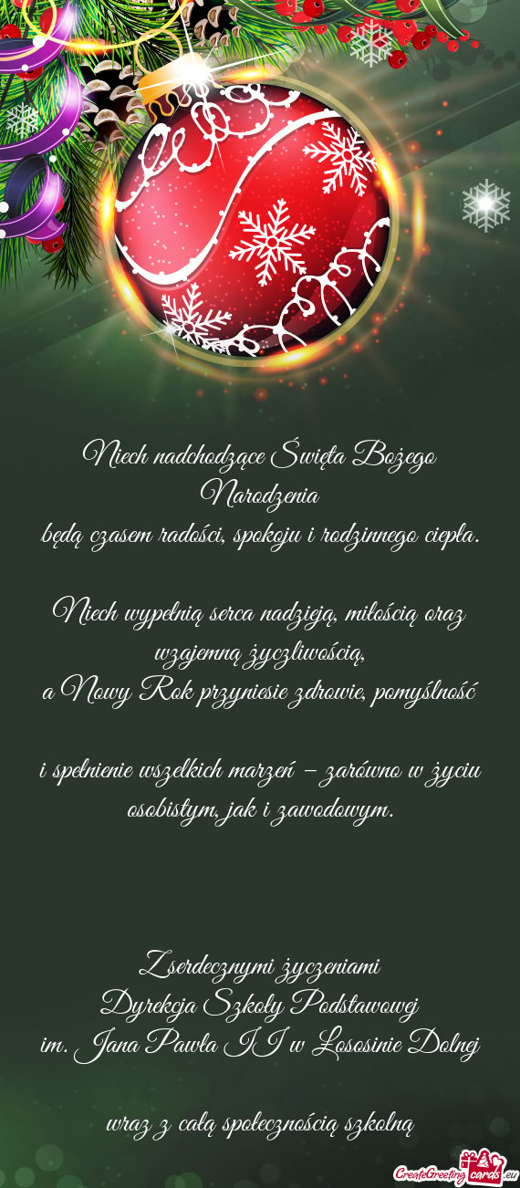 Będą czasem radości, spokoju i rodzinnego ciepła