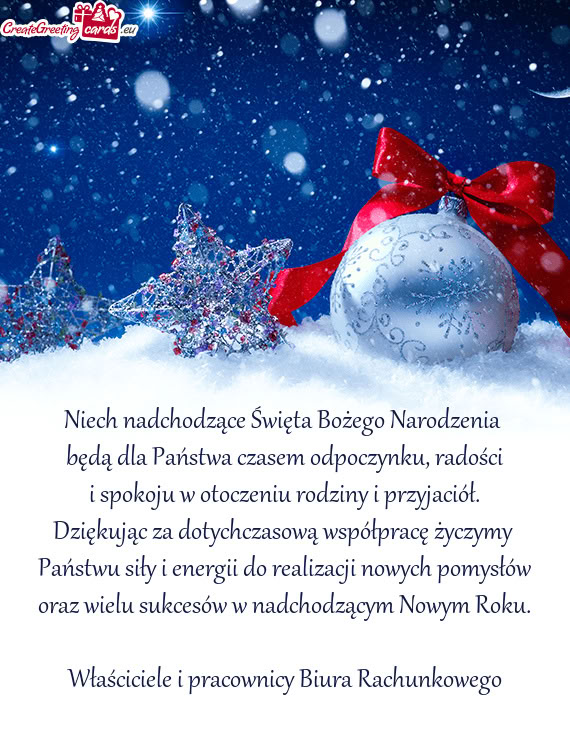 Będą dla Państwa czasem odpoczynku, radości