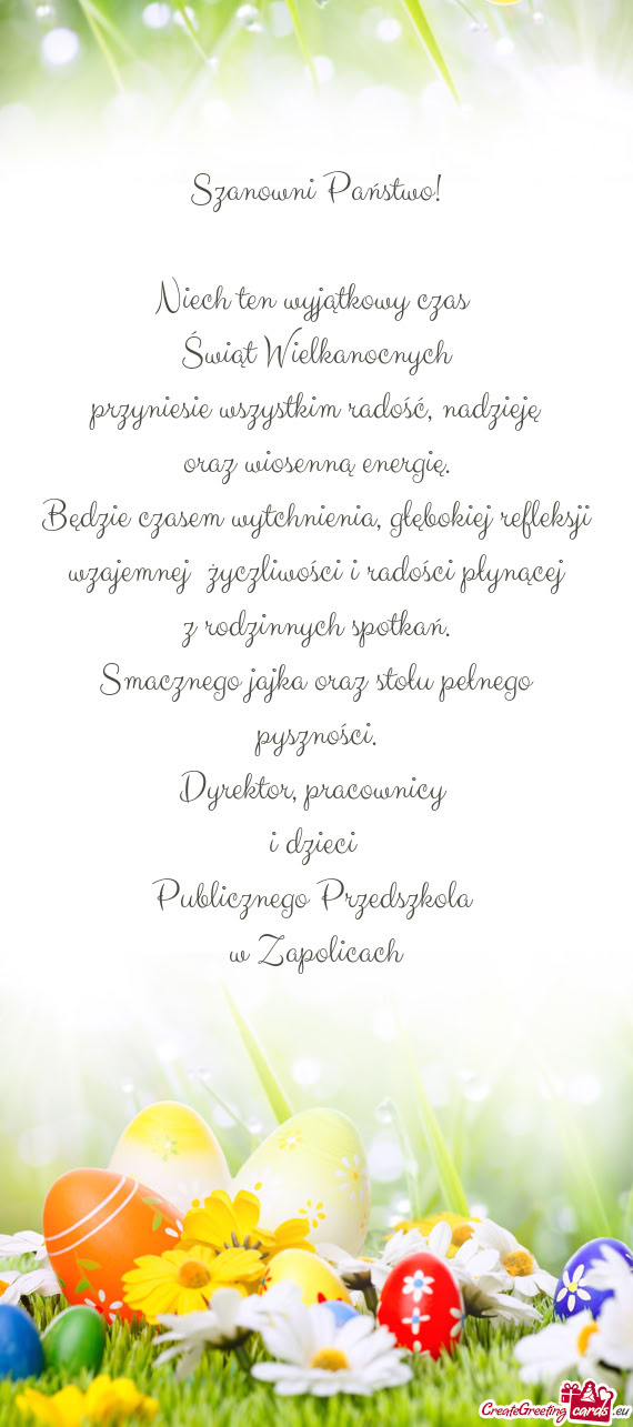 Będzie czasem wytchnienia, głębokiej refleksji wzajemnej życzliwości i radości płynącej