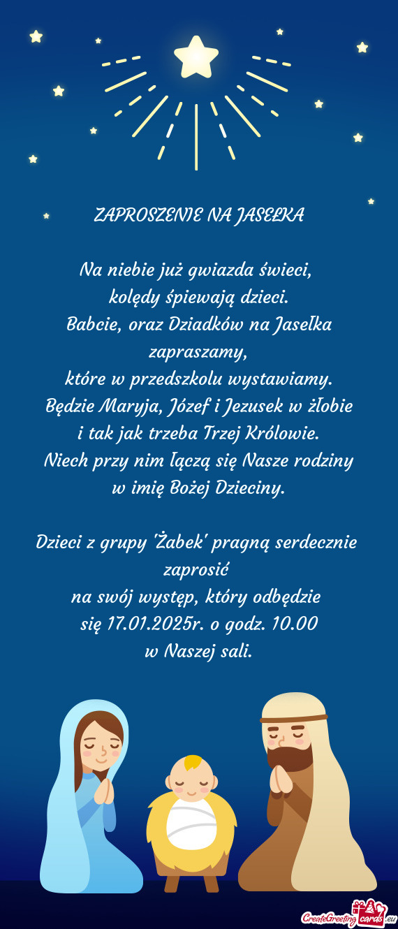 Będzie Maryja, Józef i Jezusek w żłobie