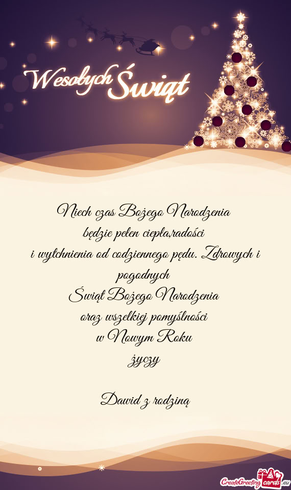 Będzie pełen ciepła,radości