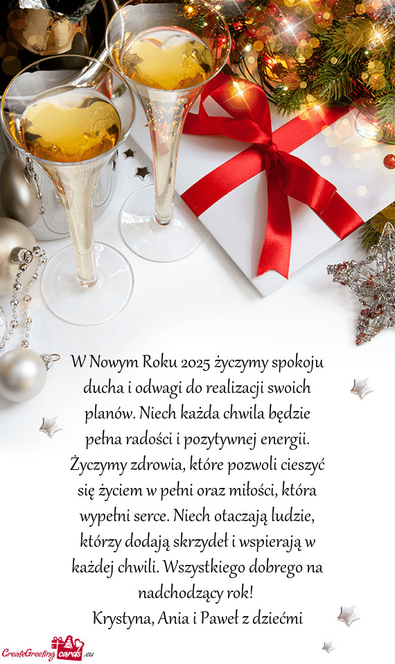 Będzie pełna radości i pozytywnej energii. Życzymy zdrowia, które pozwoli cieszyć się życiem