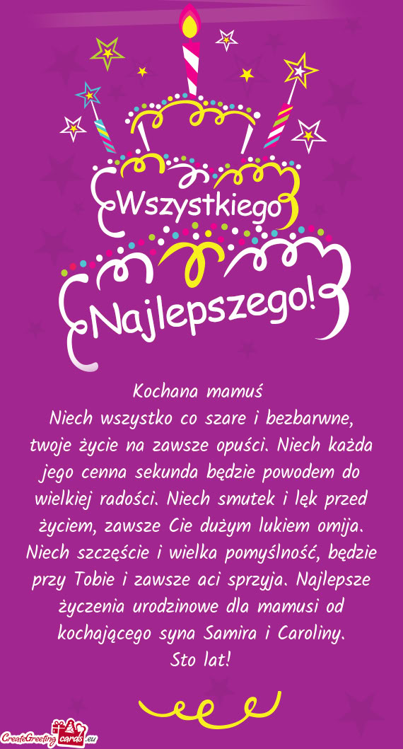 Będzie powodem do wielkiej radości. Niech smutek i lęk przed życiem, zawsze Cie dużym lukiem o