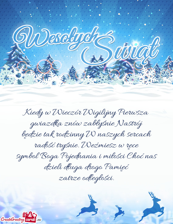 Będzie tak rodzinny W naszych sercach radość tryśnie. Weźmiesz w ręce