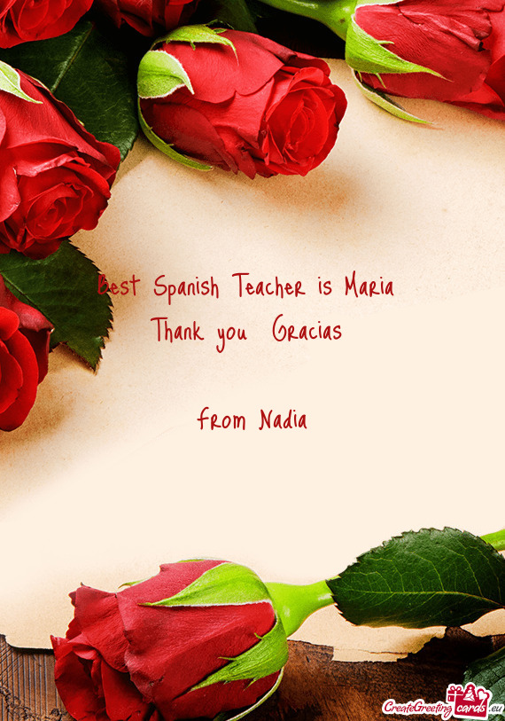 Best Spanish Teacher is Maria