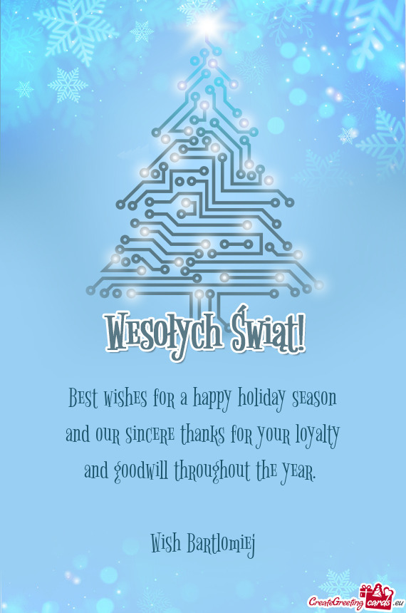Best wishes for a happy holiday season