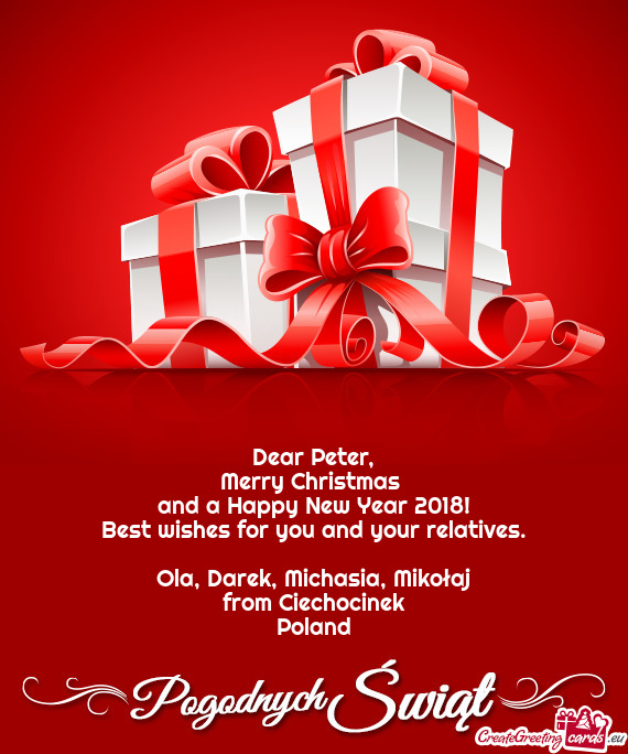 Best wishes for you and your relatives
