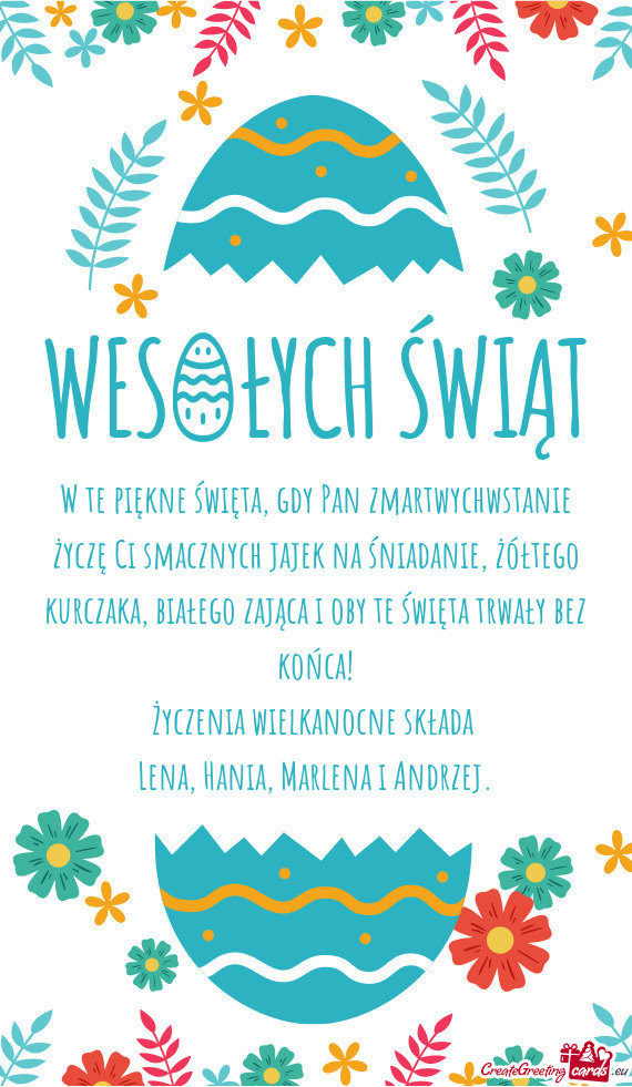 Białego zająca i oby te święta trwały bez końca! Życzenia wielkanocne składa Lena