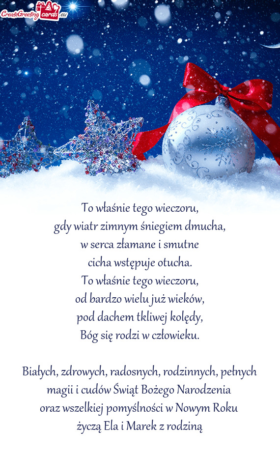 Białych, zdrowych, radosnych, rodzinnych, pełnych magii i cudów Świąt Bożego Narodzenia