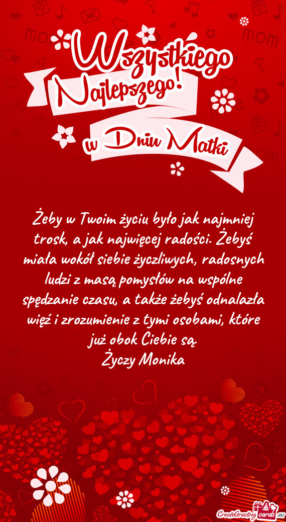 Bie życzliwych, radosnych ludzi z masą pomysłów na wspólne spędzanie czasu, a także żebyś o