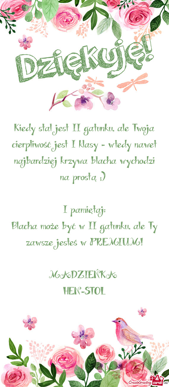 Blacha wychodzi na prostą ;)