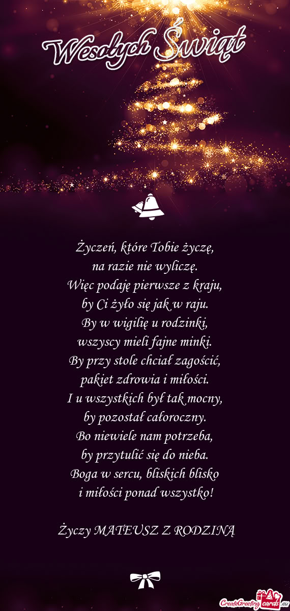 Bliskich blisko i miłości ponad wszystko! MATEUSZ Z RODZINĄ