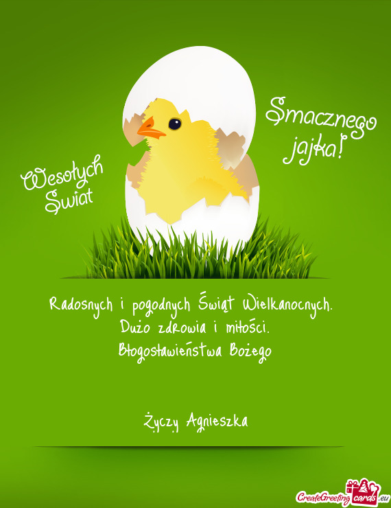 Błogosławieństwa Bożego  Agnieszka