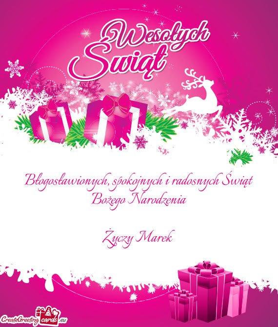 Błogosławionych, spokojnych i radosnych Świąt Bożego Narodzenia