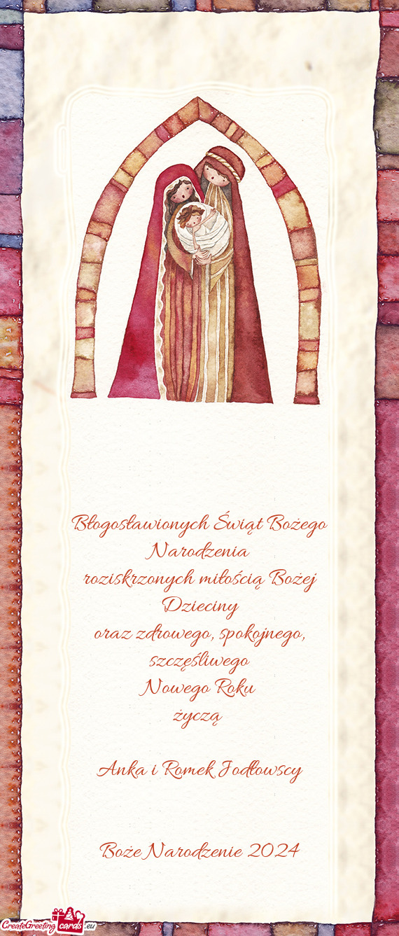 Błogosławionych Świąt Bożego Narodzenia roziskrzonych miłością Bożej Dzieciny oraz zdrowe