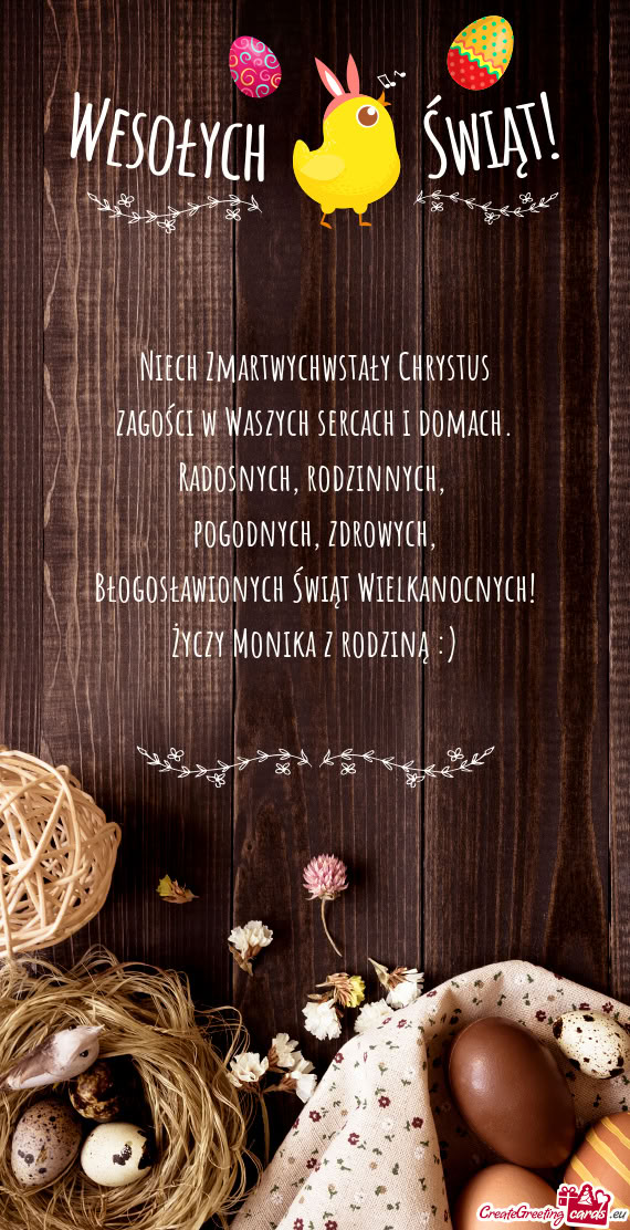 Błogosławionych Świąt Wielkanocnych! Monika z rodziną