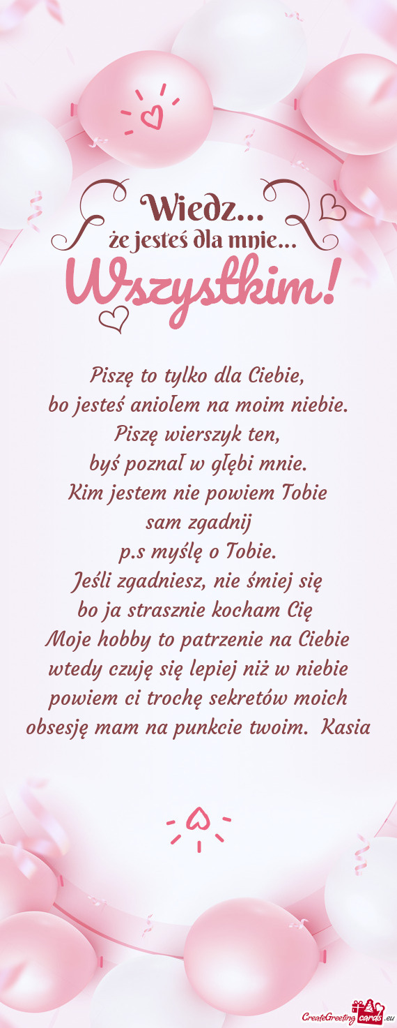 Bo ja strasznie kocham Cię