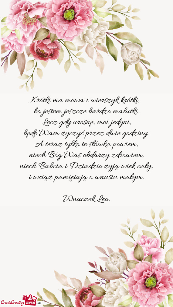 Bo jestem jeszcze bardzo malutki