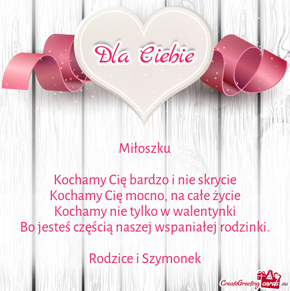 Bo jesteś częścią naszej wspaniałej rodzinki