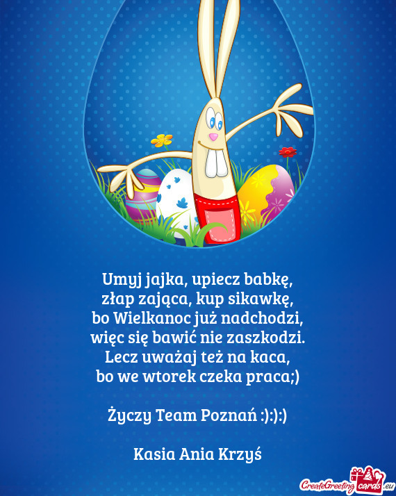 Bo we wtorek czeka praca;)