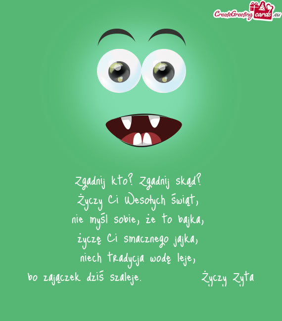 Bo zajączek dziś szaleje.   Zyta