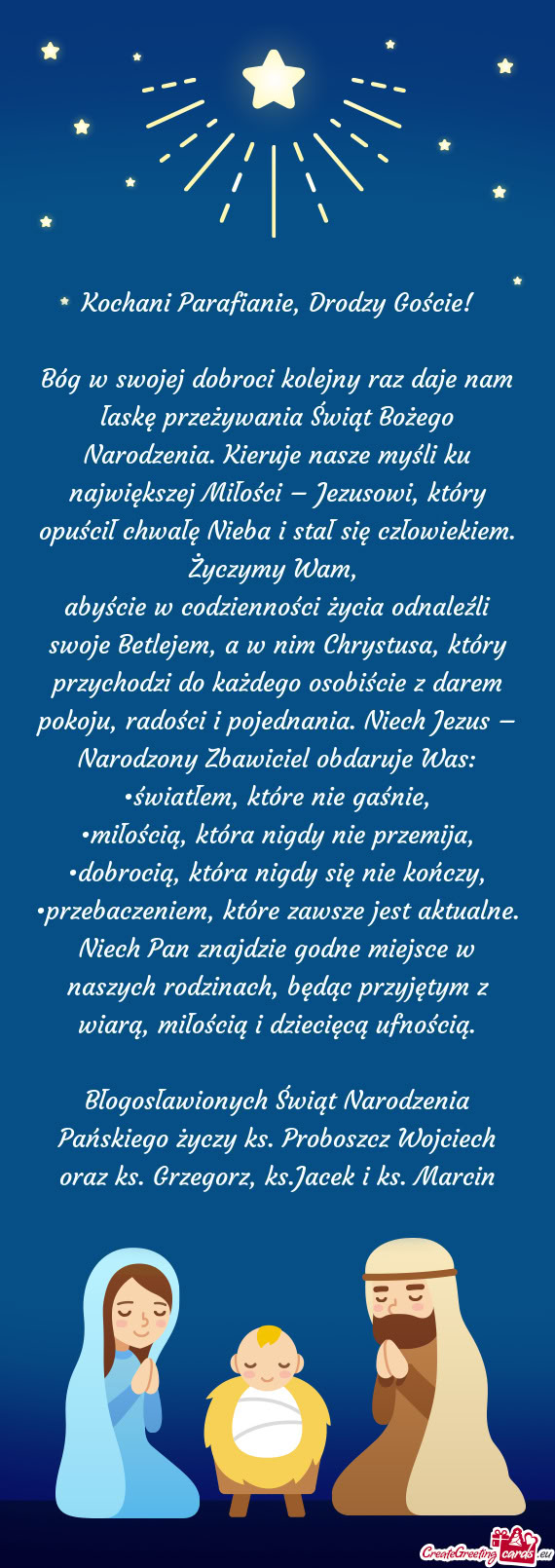 Bóg w swojej dobroci kolejny raz daje nam łaskę przeżywania Świąt Bożego Narodzenia. Kieruje