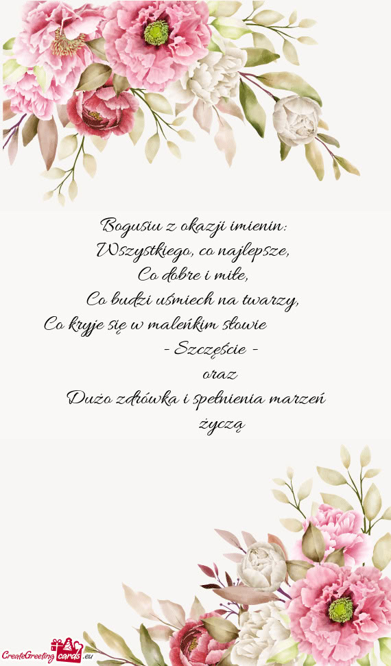 Bogusiu z okazji imienin