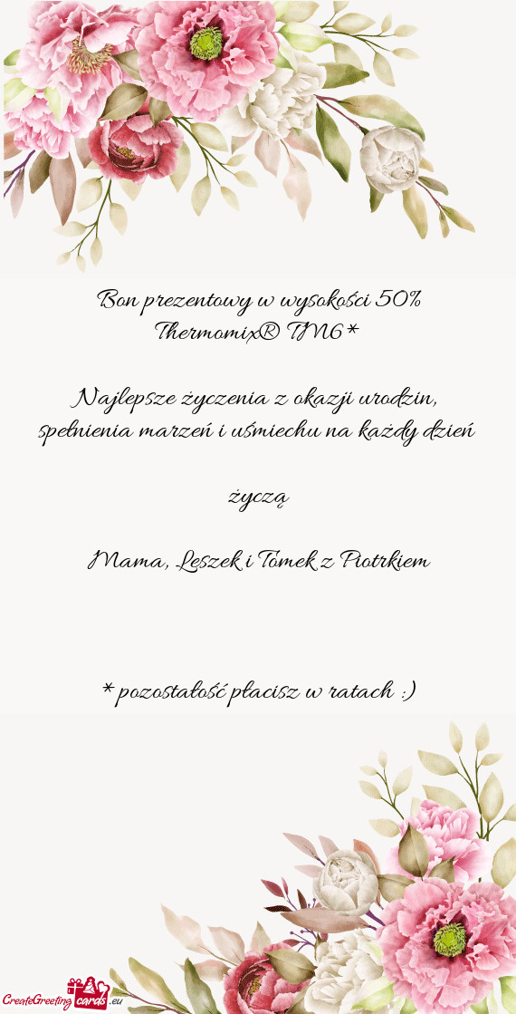 Bon prezentowy w wysokości 50% Thermomix® TM6