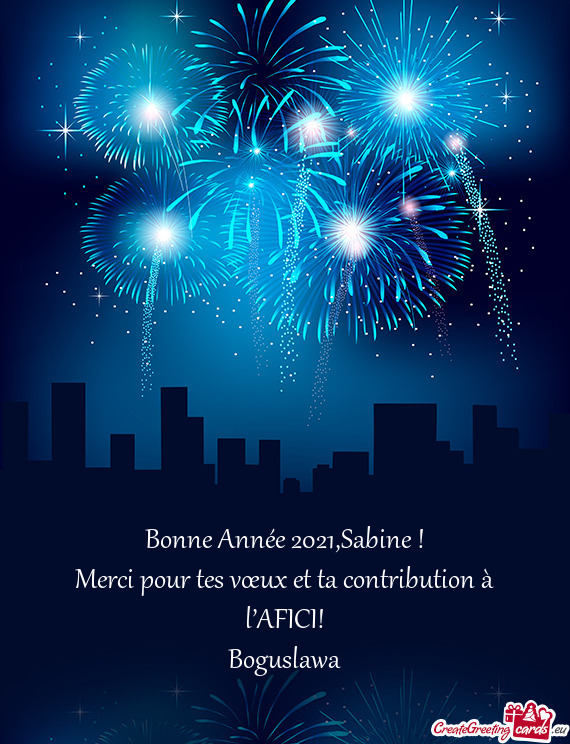 Bonne Année 2021,Sabine