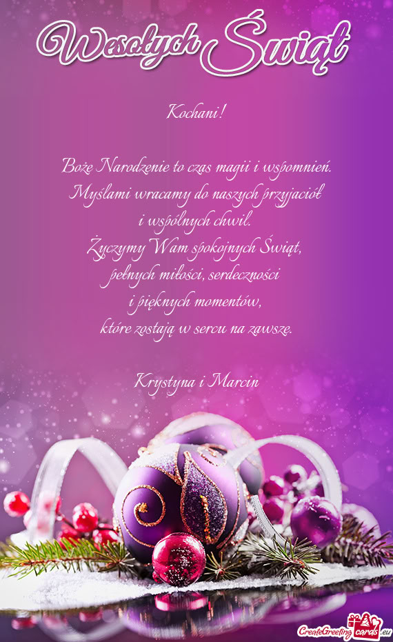 Boże Narodzenie to czas magii i wspomnień