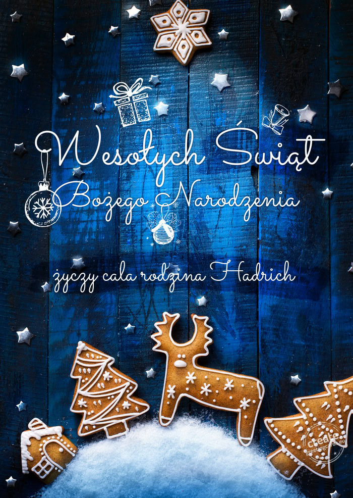Bożego narodzenia cala rodzina Hadrich
