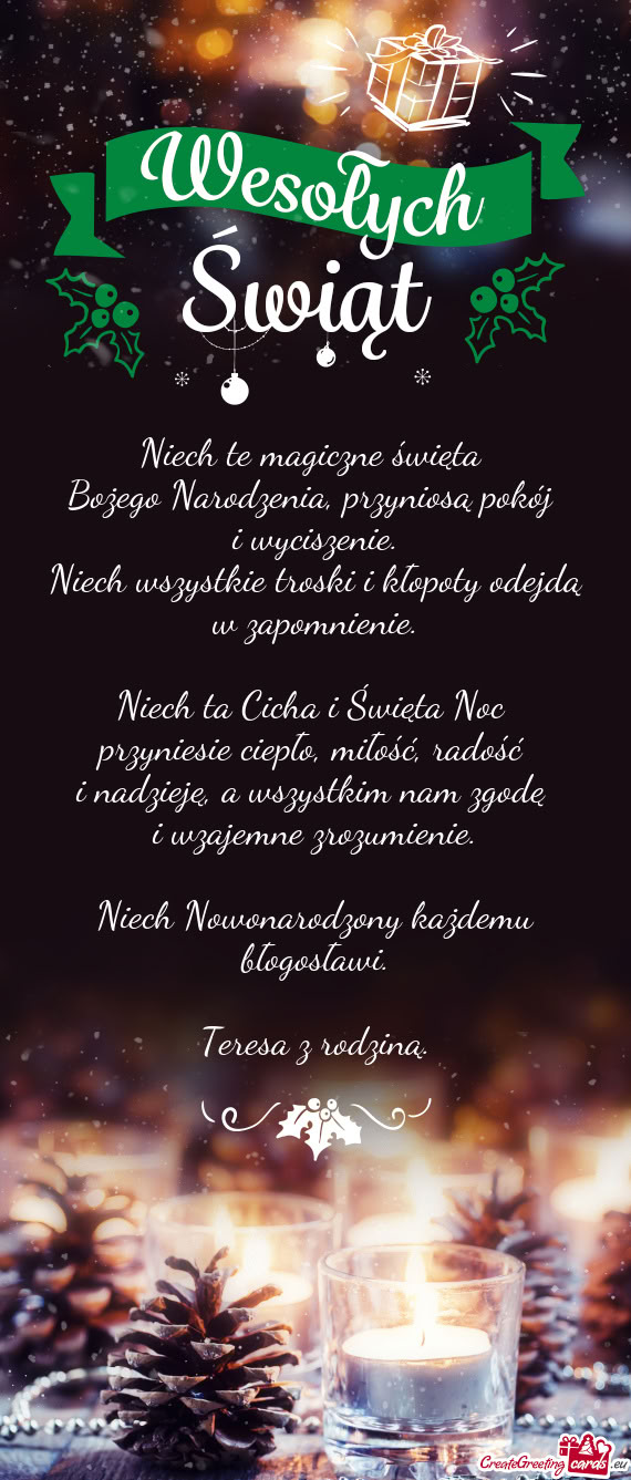 Bożego Narodzenia, przyniosą pokój