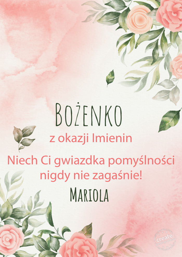 Bożenko Z okazji imienin