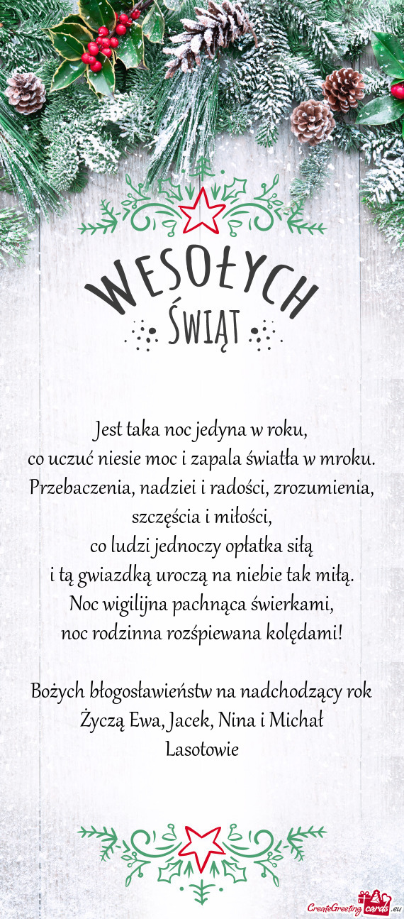 Bożych błogosławieństw na nadchodzący rok