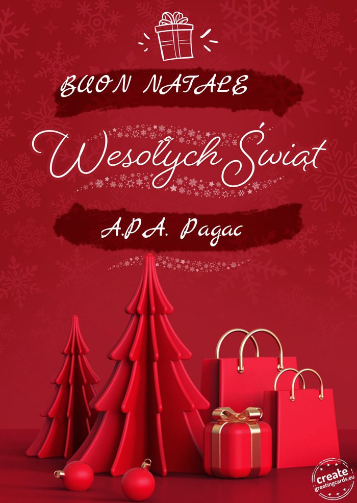 BUON NATALE🌲🌲🌲 Wesołych Świąt A.P.A. Pagac