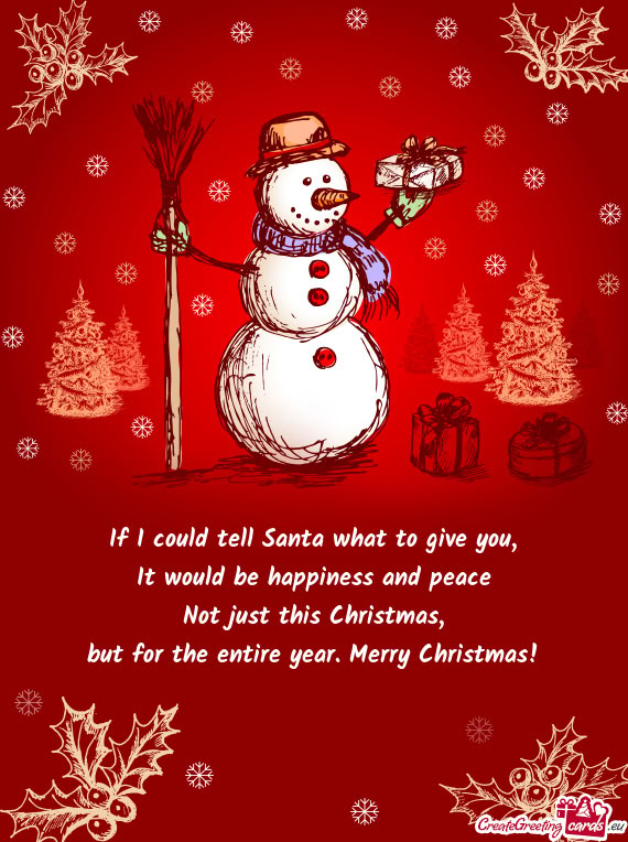 But for the entire year. Merry Christmas