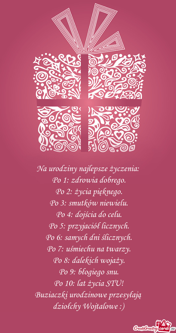 Buziaczki urodzinowe przesyłają