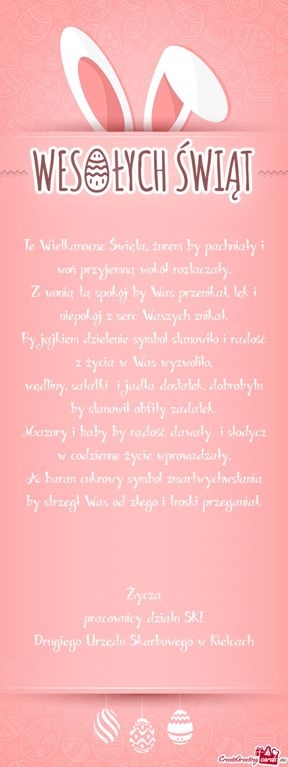 By jajkiem dzielenie symbol stanowiło i radość z życia w Was wyzwoliło