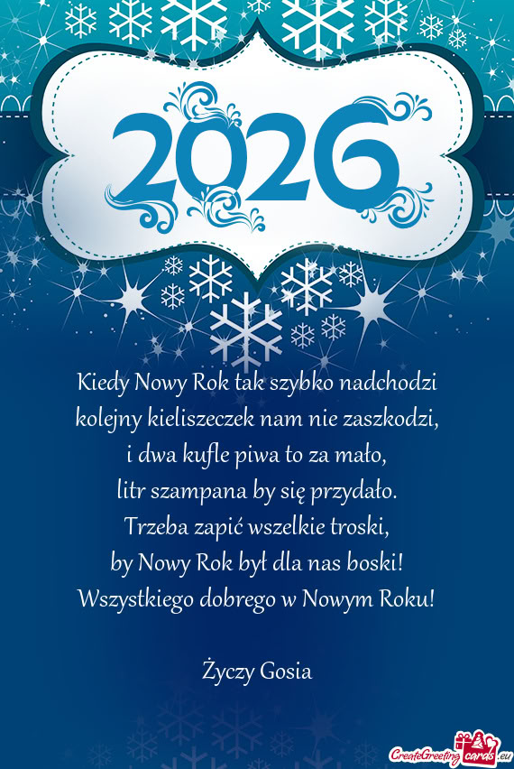 By Nowy Rok był dla nas boski! Wszystkiego dobrego w Nowym Roku! Gosia