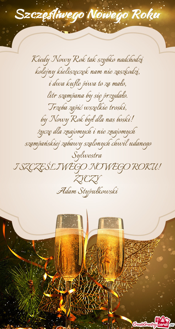 By Nowy Rok był dla nas boski! życzę dla znajomych i nie znajomych szampańskiej zabawy szal