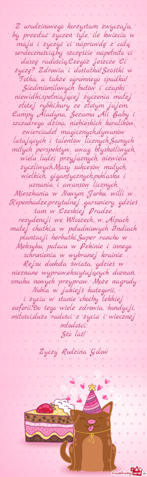 By przesłać życzeń tyle, ile kwiecia w maju i życzyć ci naprawdę z całą serdecznością,by