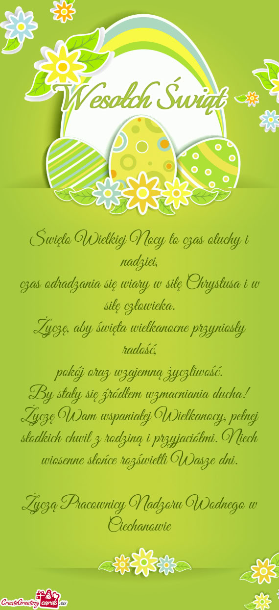 By stały się źródłem wzmacniania ducha! Życzę Wam wspaniałej Wielkanocy